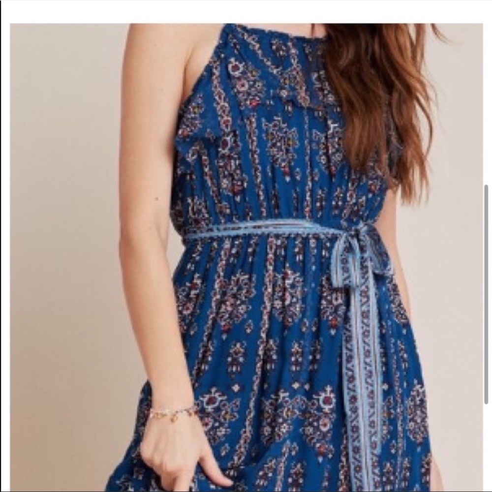 Anthropologie Sasha ruffle maxi dress